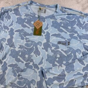 Marsh Wear Shirt Mens 2XL Blue Mallard Camo Performance Hunting Pocket Pamlico